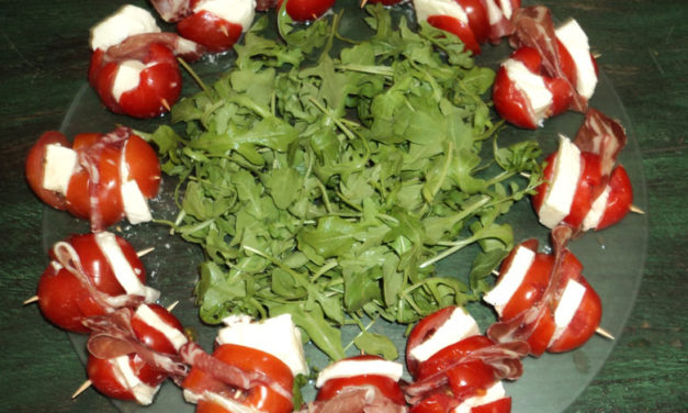 Cuisine en compagnie, Brochettes fraiches tomates/Mozzarella/Copa