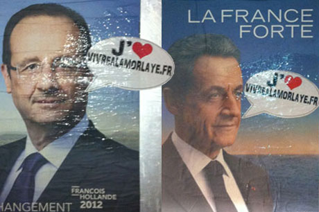 Les affiches de la campagne présidentielle à Lamorlaye