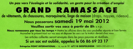 Alerte au ramassage suspect le 19 mai !